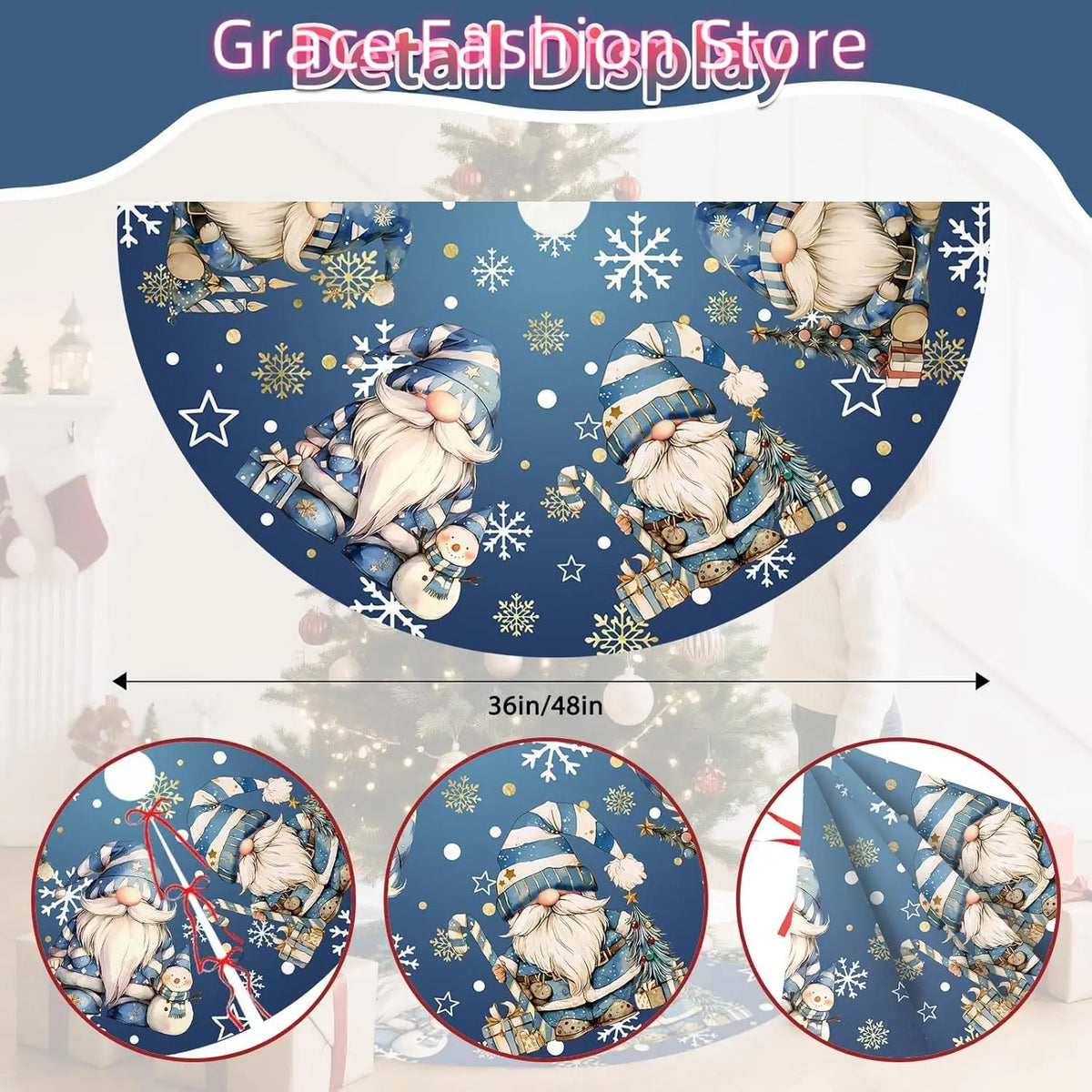 Winter Gnome Christmas Tree Skirt