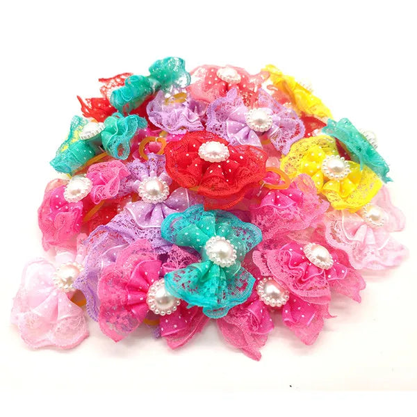 Christmas Pet Hair Bows — Mixed Set of 20