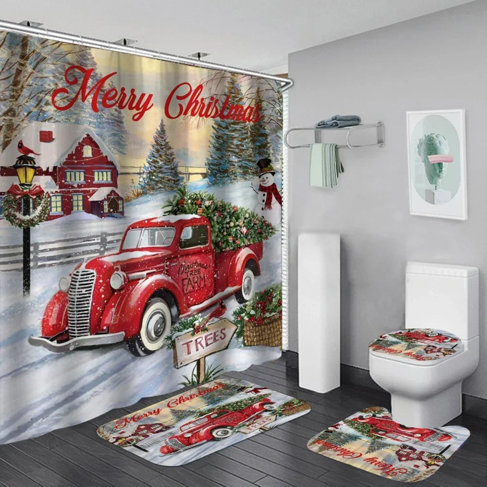 Christmas Bathroom Decor — 4-Piece Set