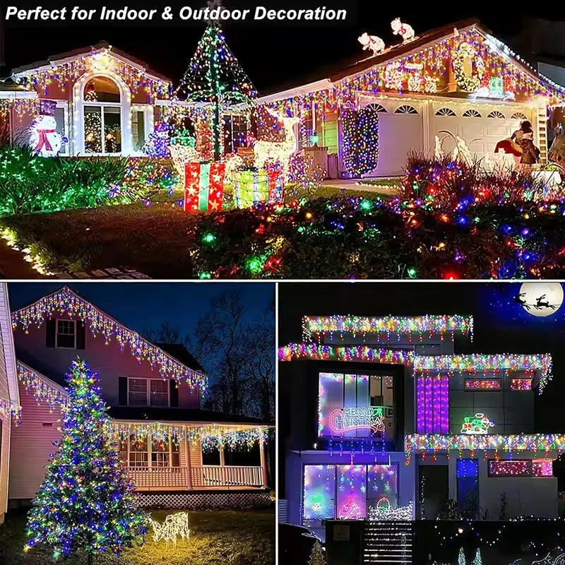 Solar Holiday Icicle Lights