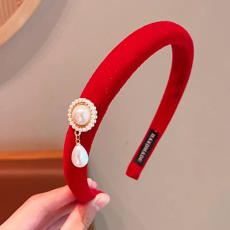 Wine-Red Holiday Headbands