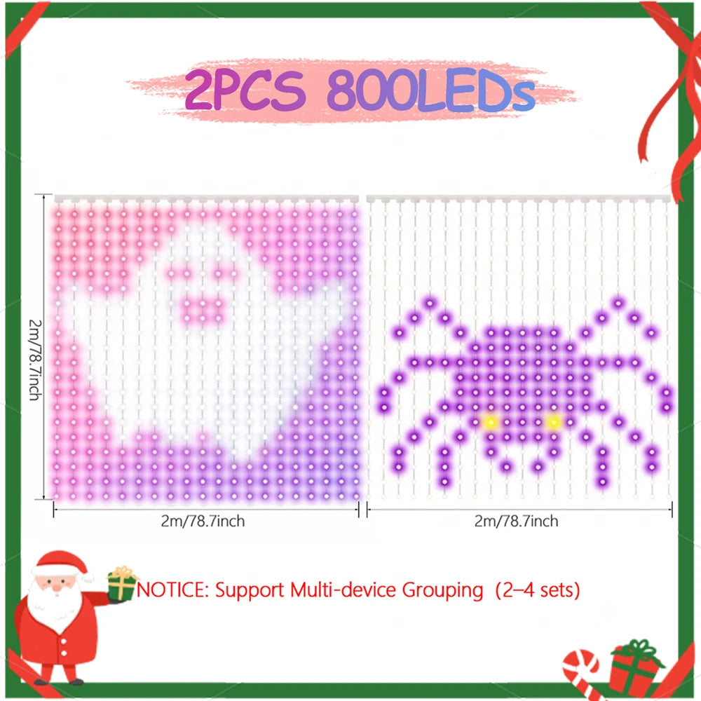RGBIC Color-Changing Curtain Lights