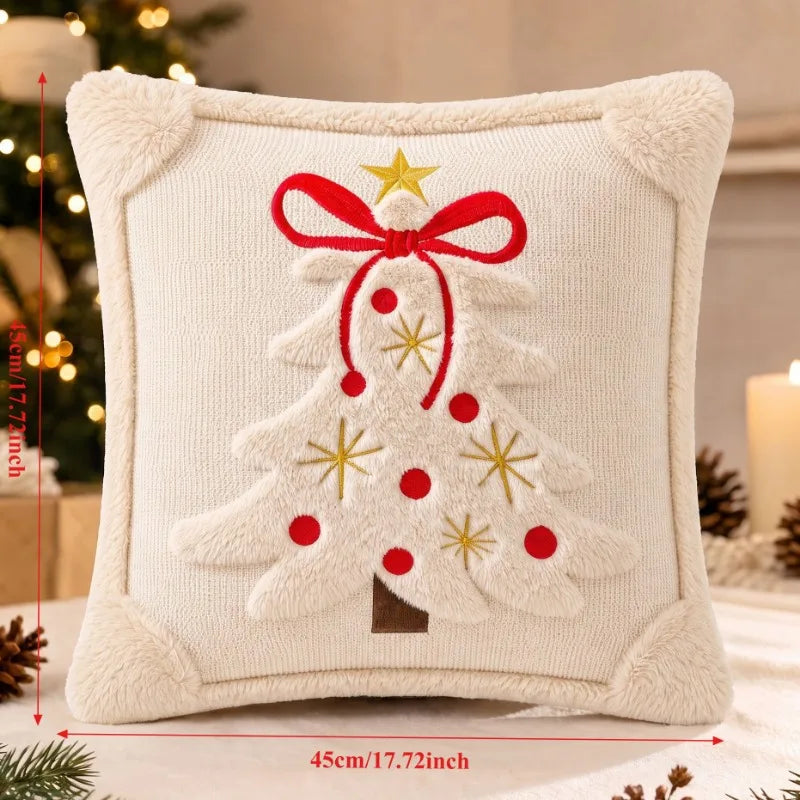 Velvet Christmas Tree Pillow Cover