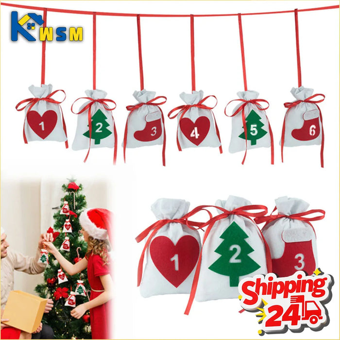 Felt Advent Countdown Gift Bag Sets