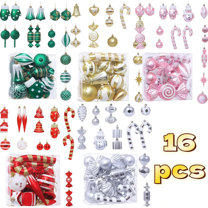 Candy-Shaped Christmas Ornaments — Set of 16