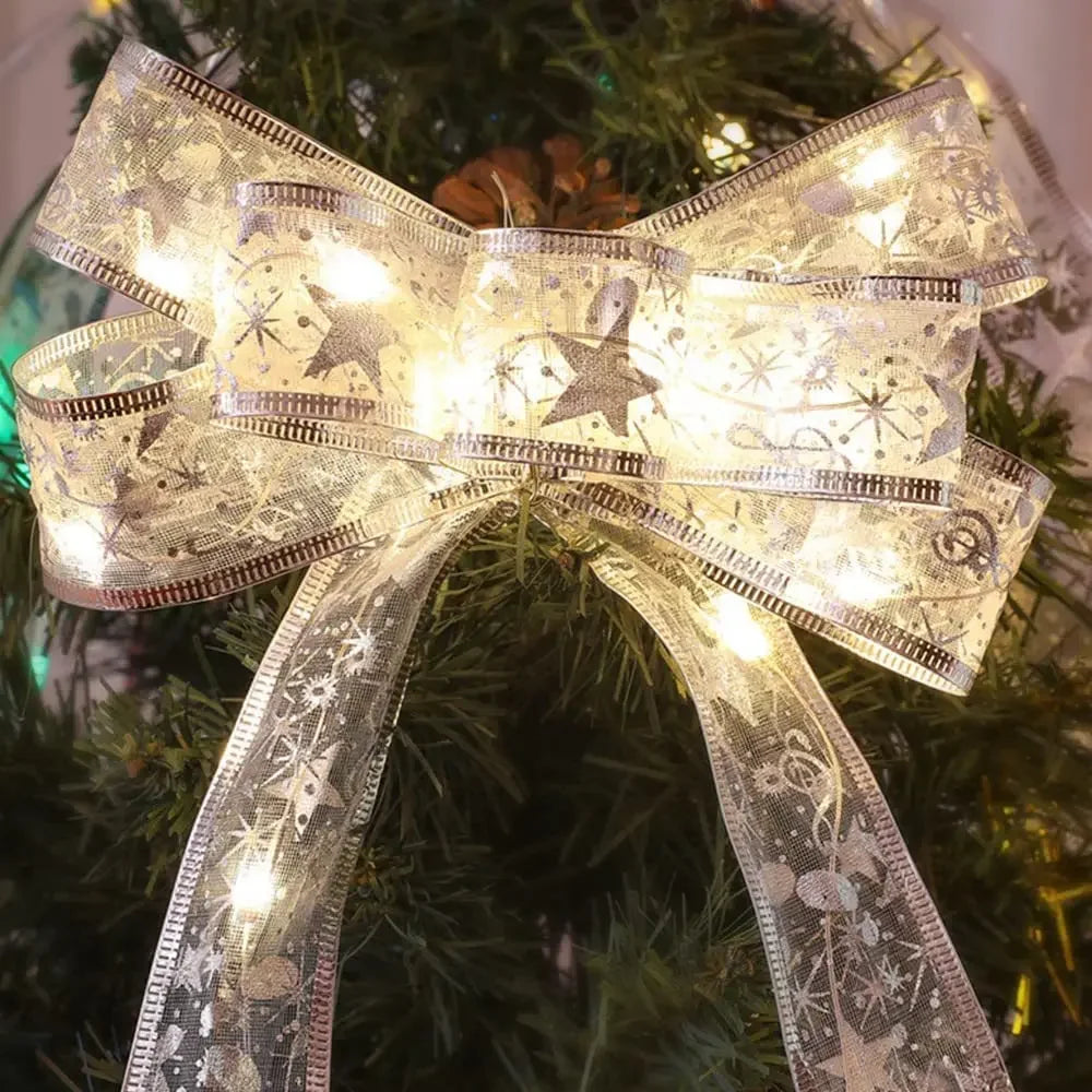 Lighted Christmas Ribbon Garland