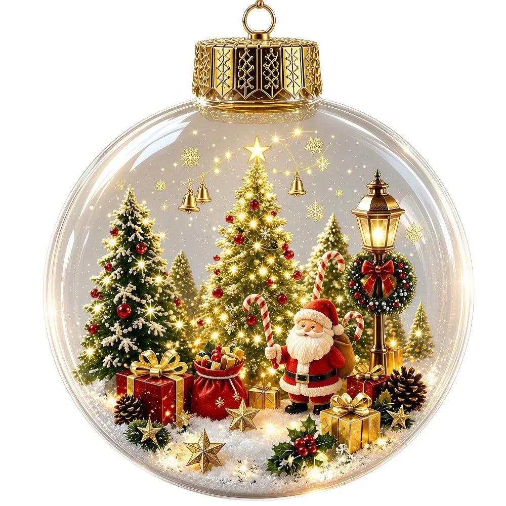 Clear Christmas Scene Ball Ornament