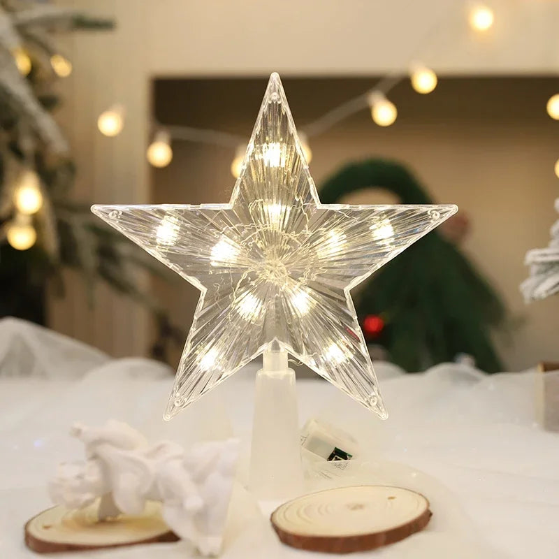 Glitter Star Christmas Tree Topper — 15 cm