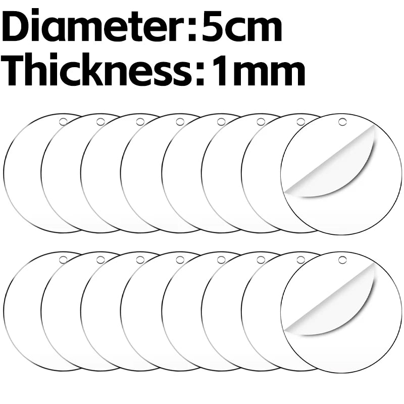 Clear Round Acrylic Ornament Blanks — 5 cm