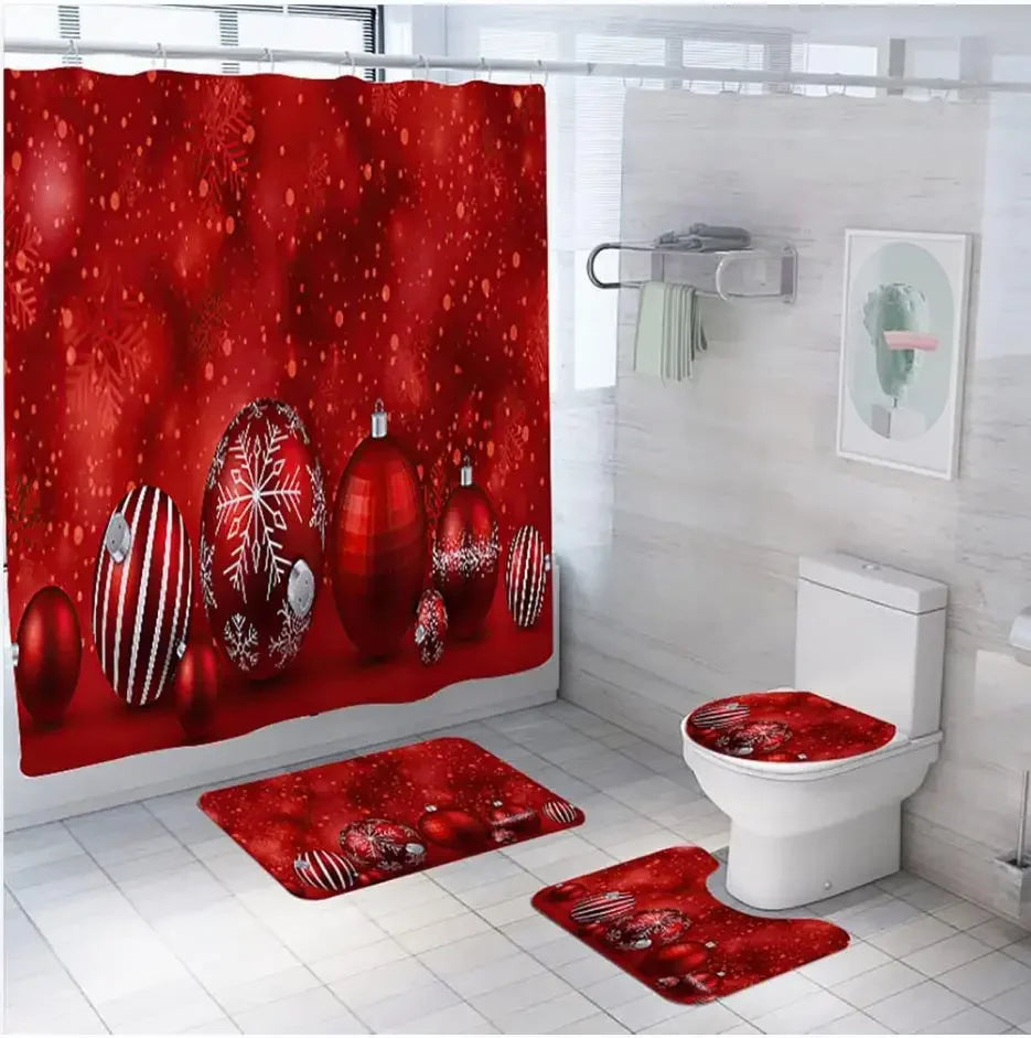 Christmas Bathroom Decor — 4-Piece Set