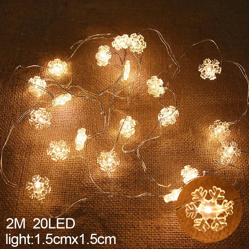 Christmas Character & Snowflake String Lights