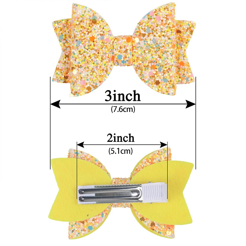 Sparkling Bow Hair Clips — Set of 5