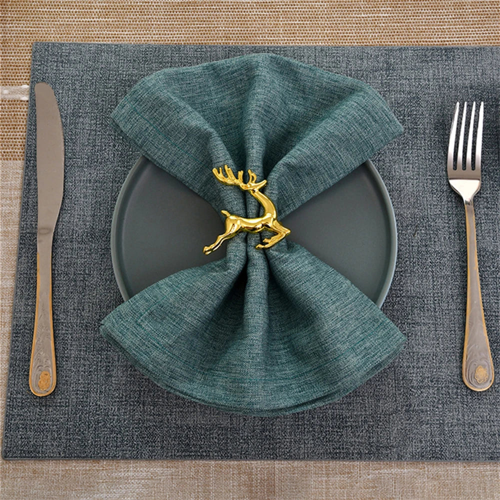 Gold-Tone Reindeer Napkin Ring