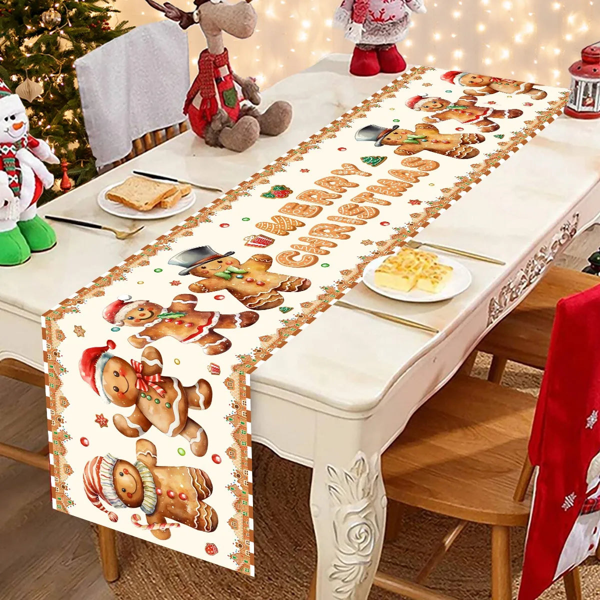 Santa & Holiday Motif Table Runner