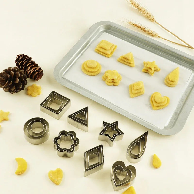 Assorted Stainless-Steel Cookie Cutters with Storage Box