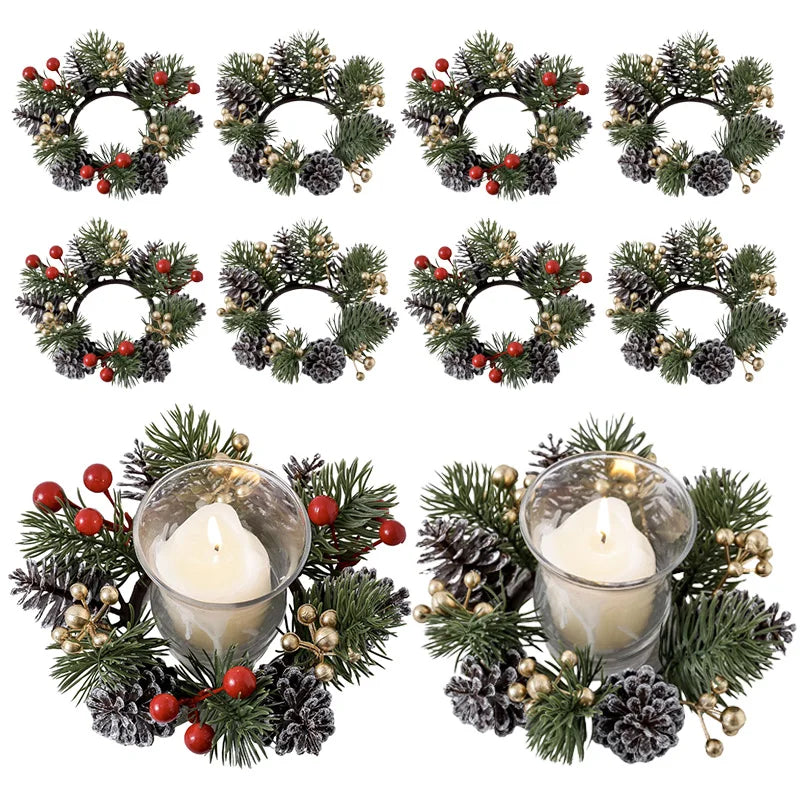Pine and Berry Candle Ring