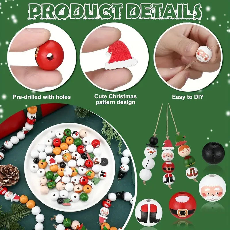 Christmas Character Wooden Bead Craft Set