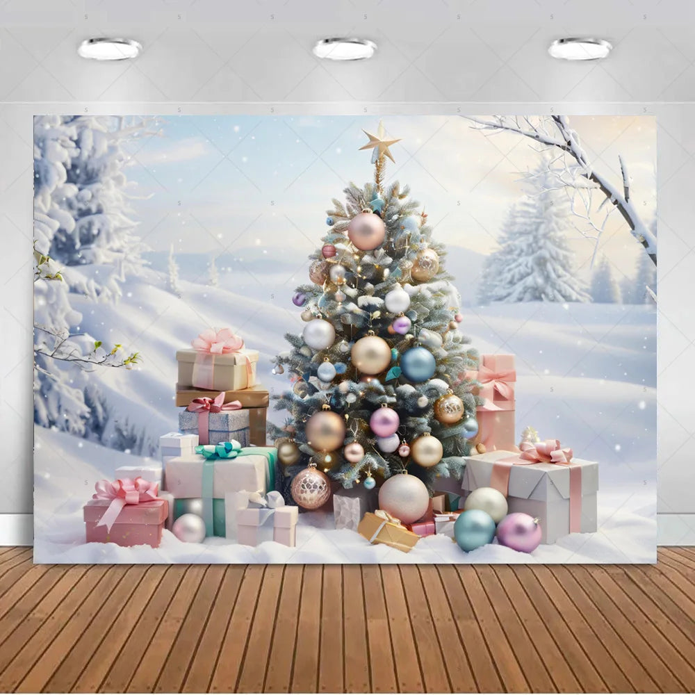 White Winter Christmas Photo Backdrop