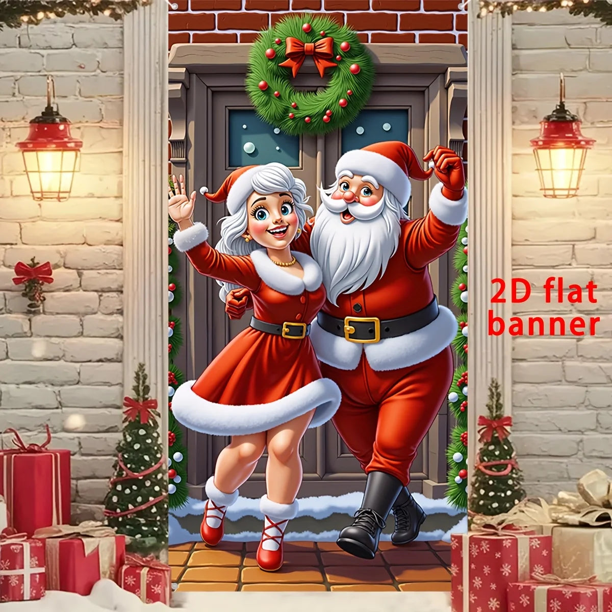 Santa and Mrs. Claus Door Banner