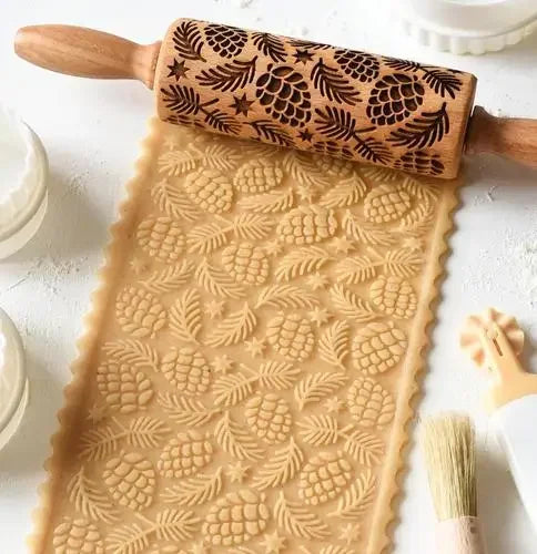 Pinecone & Evergreen Embossing Rolling Pin