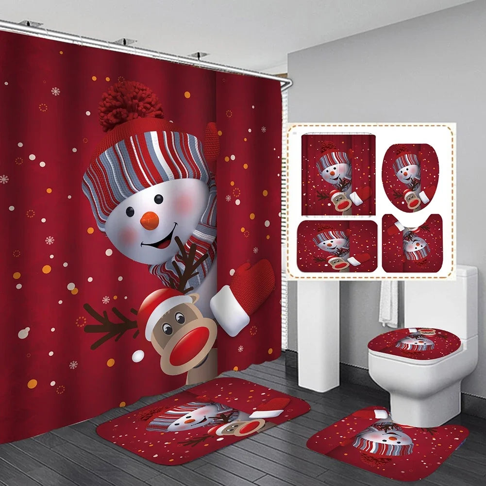 Christmas Bathroom Decor — 4-Piece Set