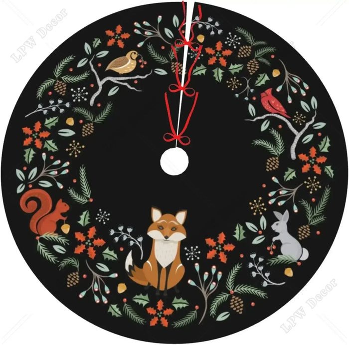Woodland Wreath Christmas Tree Skirt