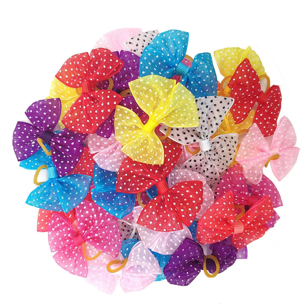 Christmas Pet Hair Bows — Mixed Set of 20