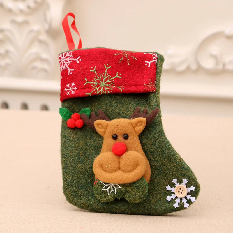 Mini 3D Christmas Stockings — Set of 6