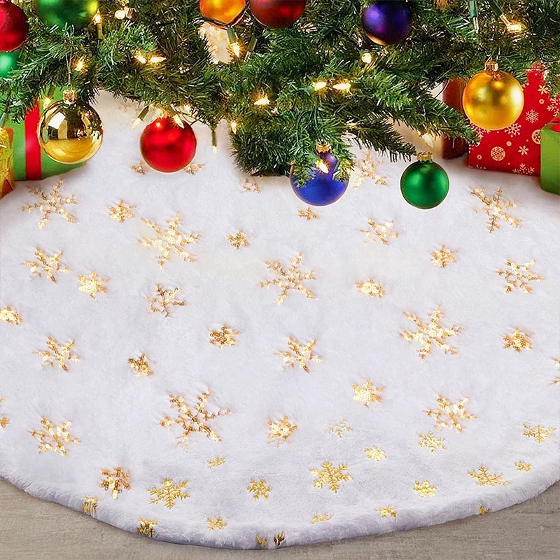 Mini Faux-Fur Sequin Tree Skirt — 15 in