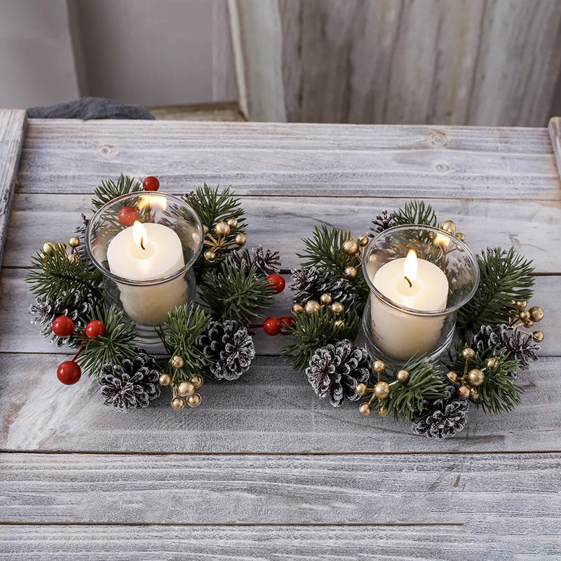 Pine and Berry Candle Ring