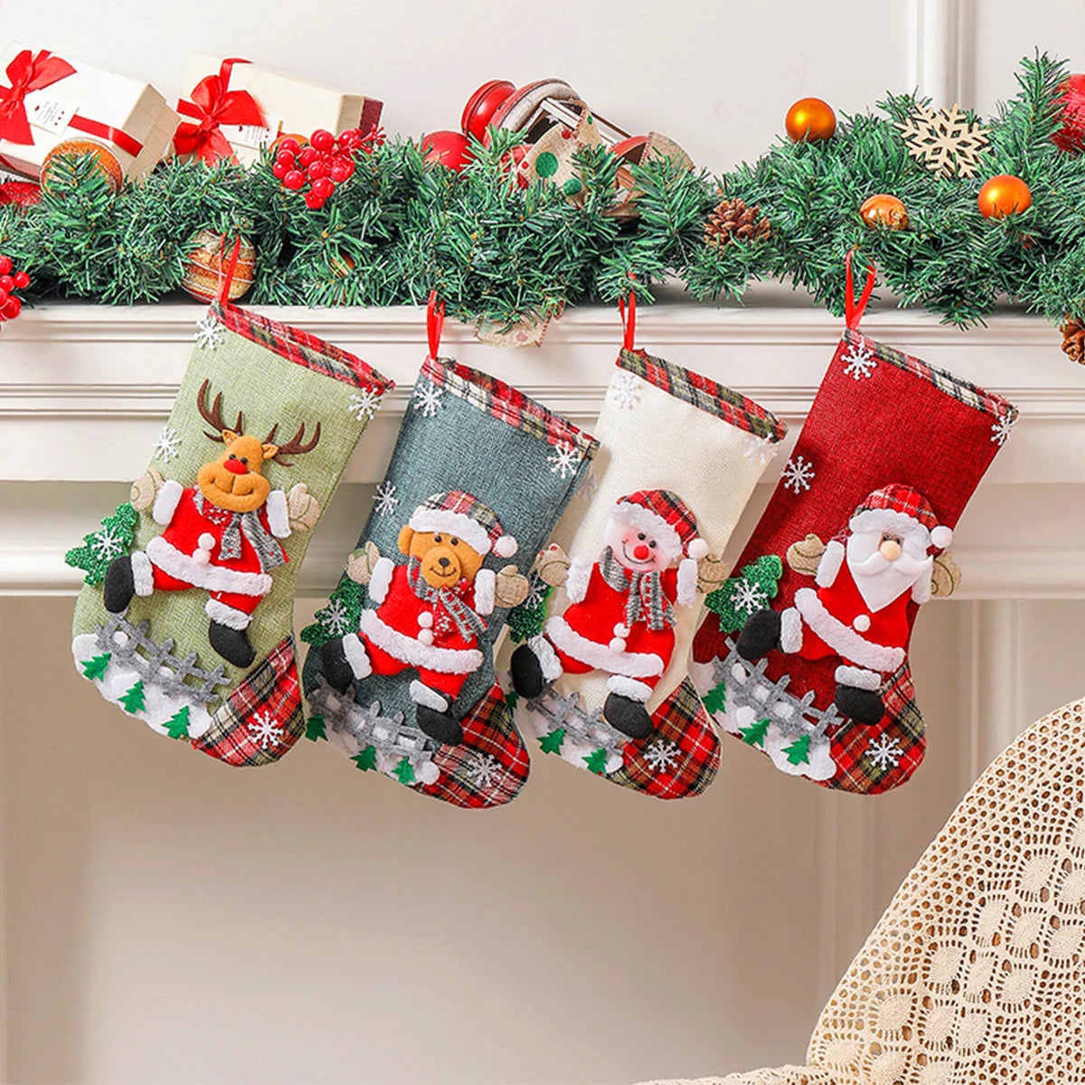 Drawstring Christmas Stocking Gift Bag