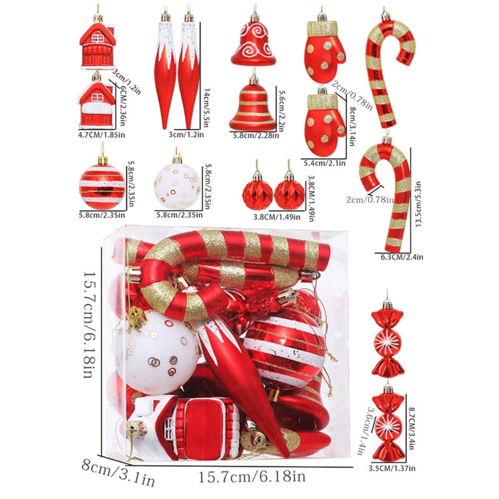 Candy-Shaped Christmas Ornaments — Set of 16
