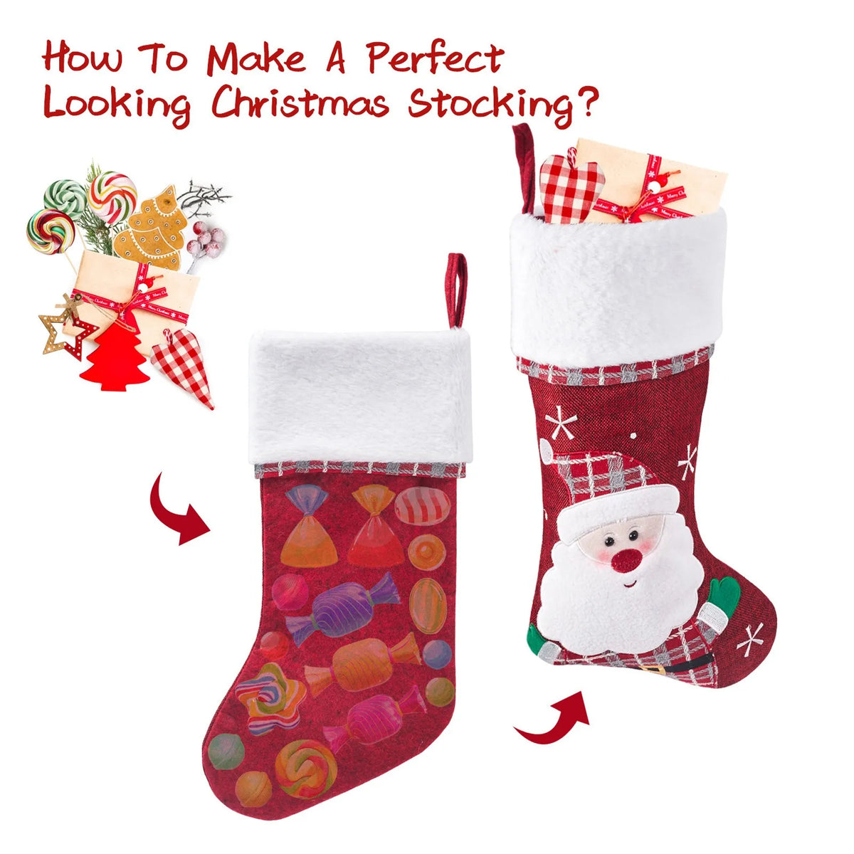 Embroidered Christmas Character Stocking