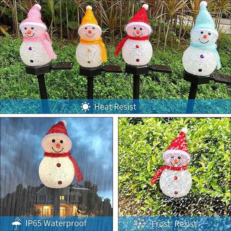 Solar Snowman Garden Stake Light