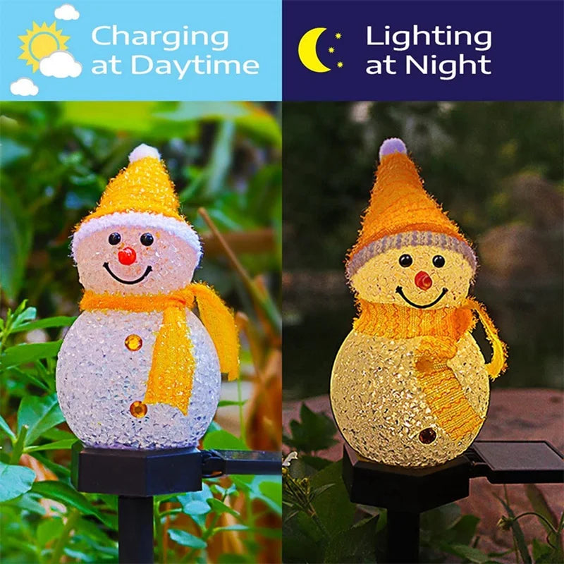 Solar Snowman Garden Stake Light