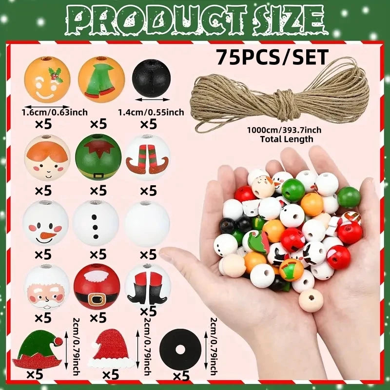 Christmas Character Wooden Bead Craft Set
