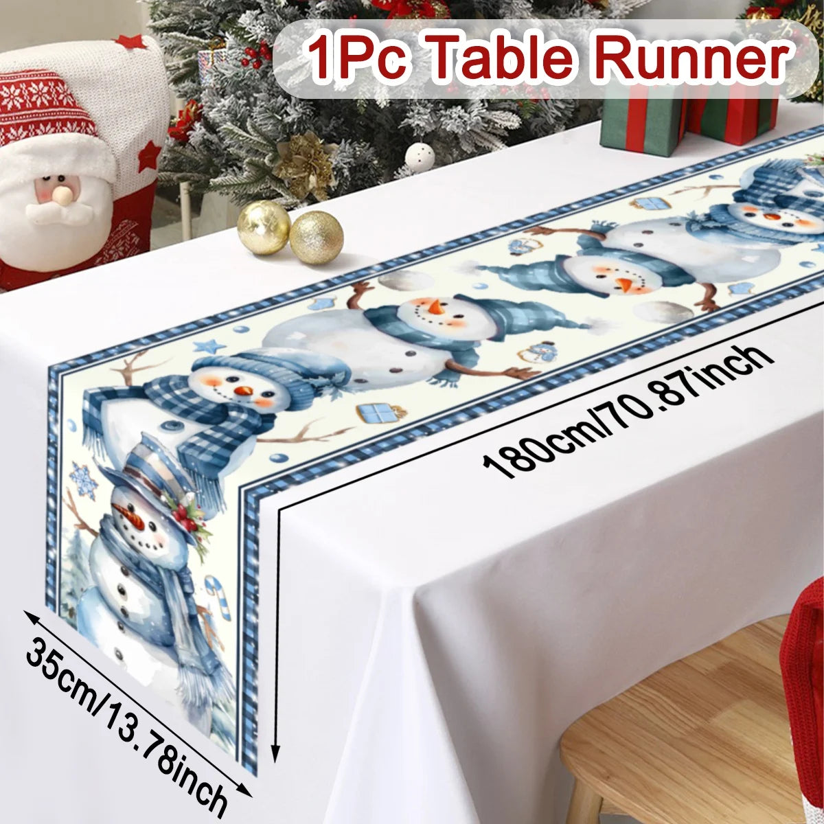 Santa & Holiday Motif Table Runner
