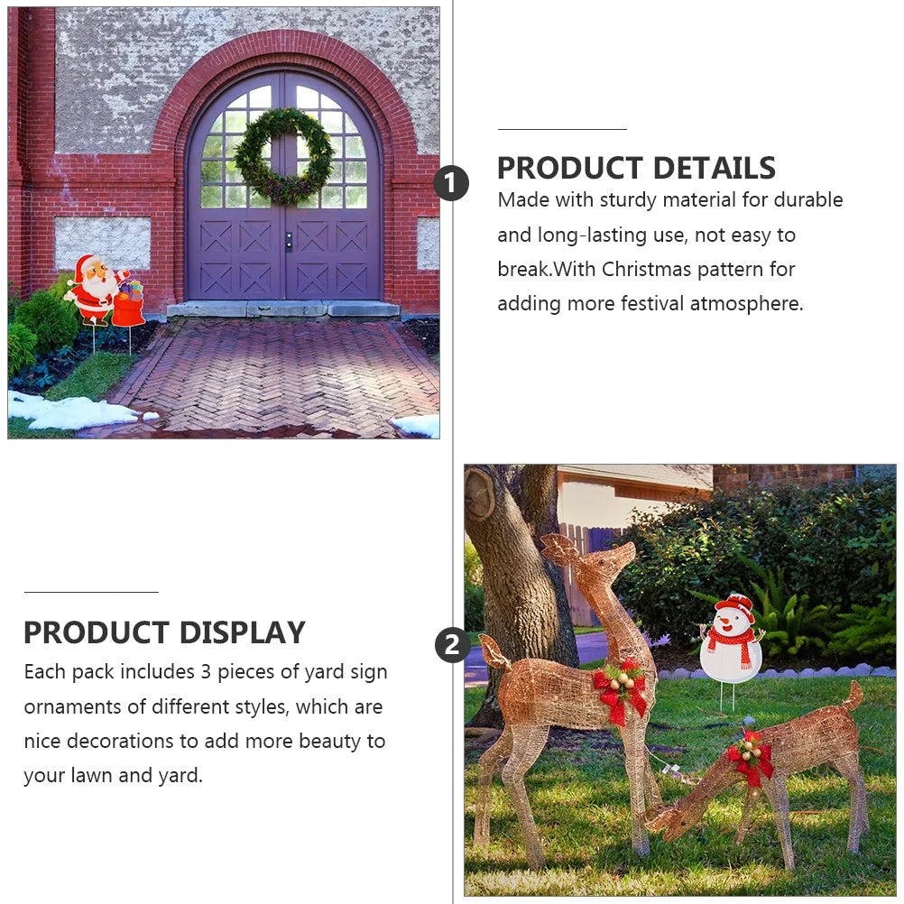 Christmas Garden Signs — Set of 3