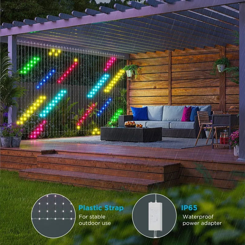 RGBIC Color-Changing Curtain Lights