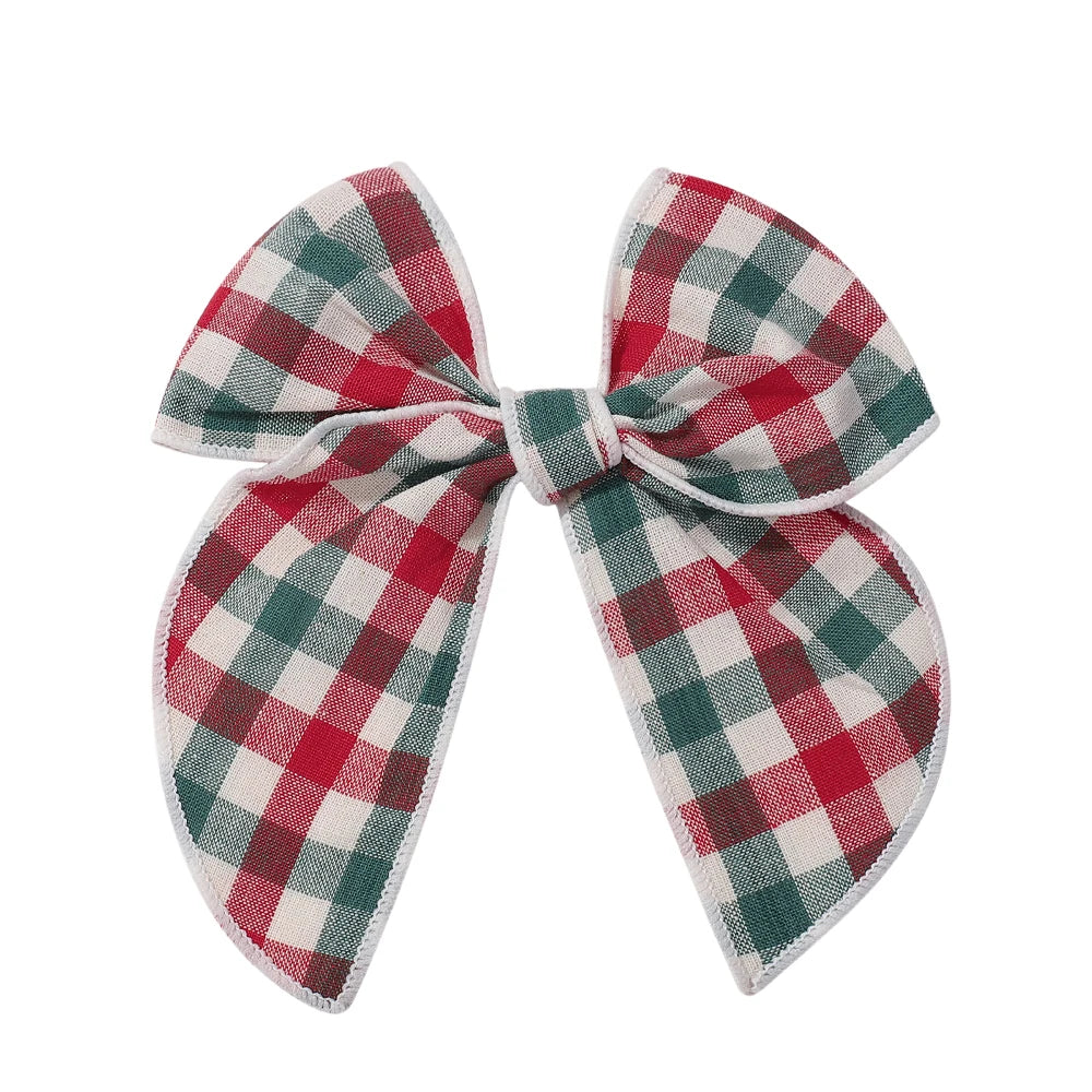 Tartan Bow Hair Accessories — Set of 32