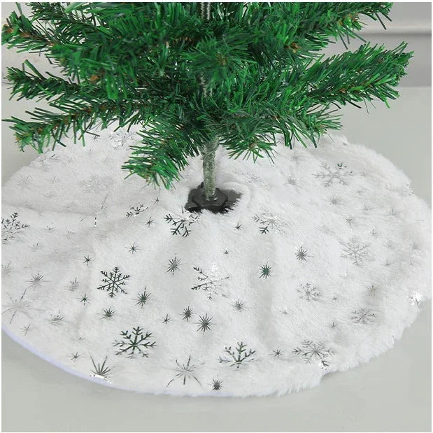 Mini Faux-Fur Sequin Tree Skirt — 15 in