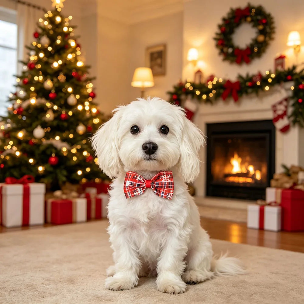 Mixed Christmas Dog Bow Ties — Pack of 10