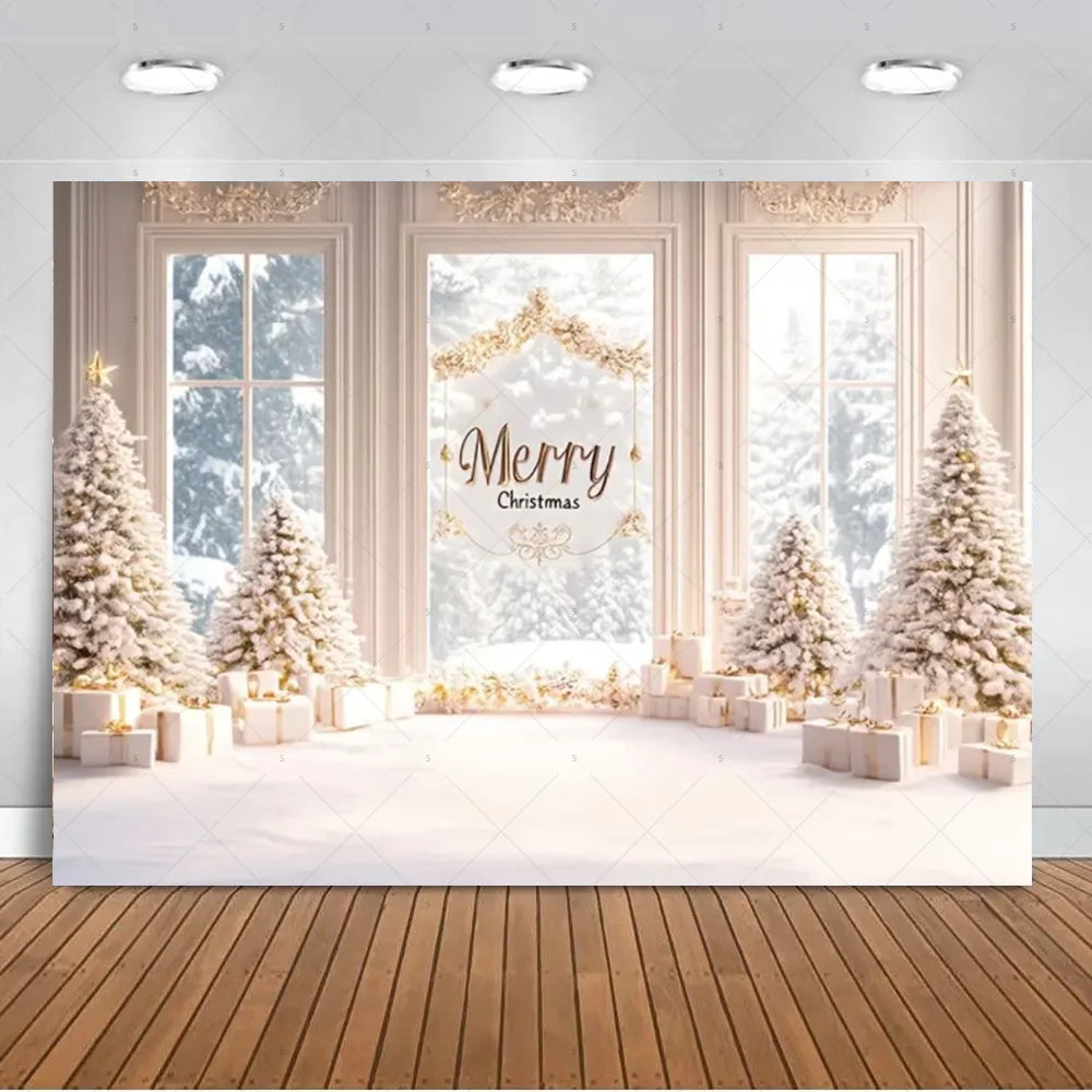 White Winter Christmas Photo Backdrop