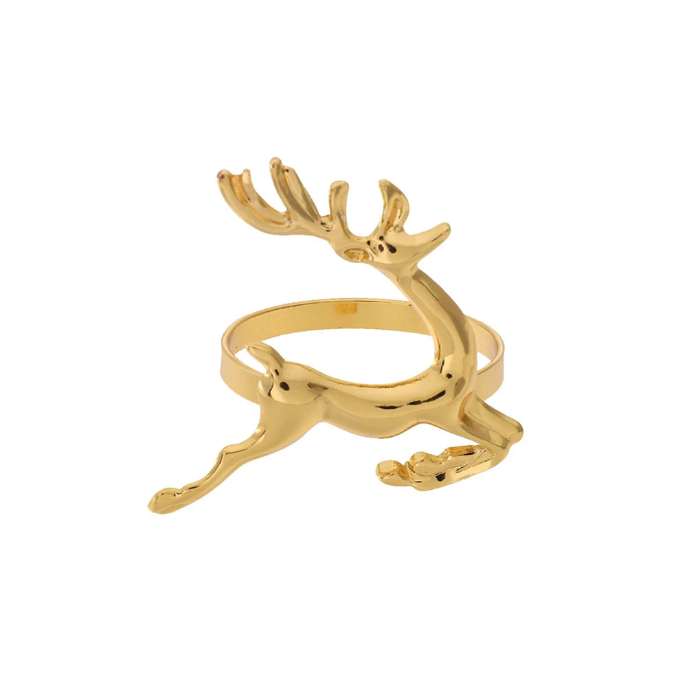 Gold-Tone Reindeer Napkin Ring