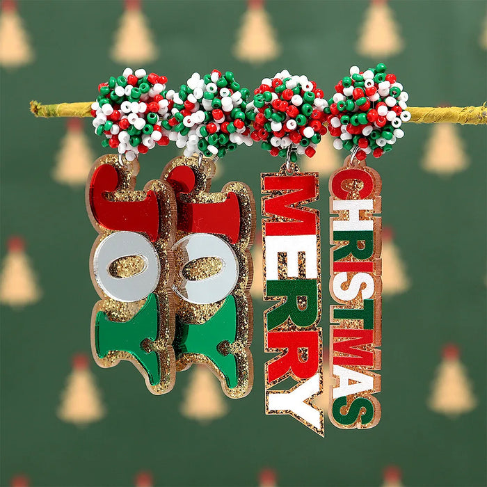 Mirror Acrylic Christmas Statement Earrings