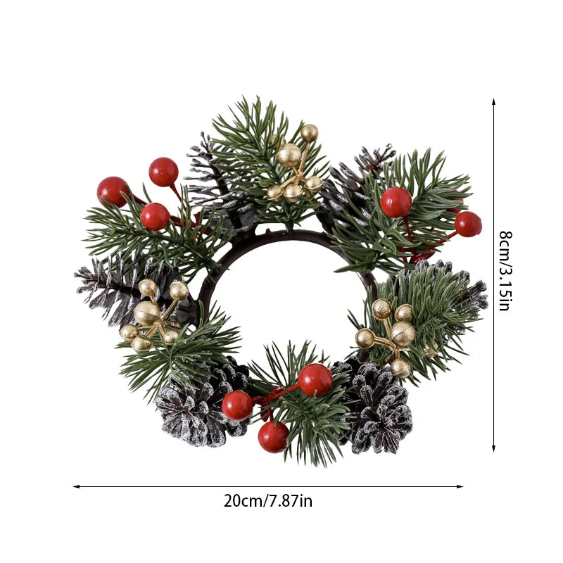 Pine and Berry Candle Ring
