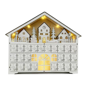 Lighted Wooden House Advent Calendar