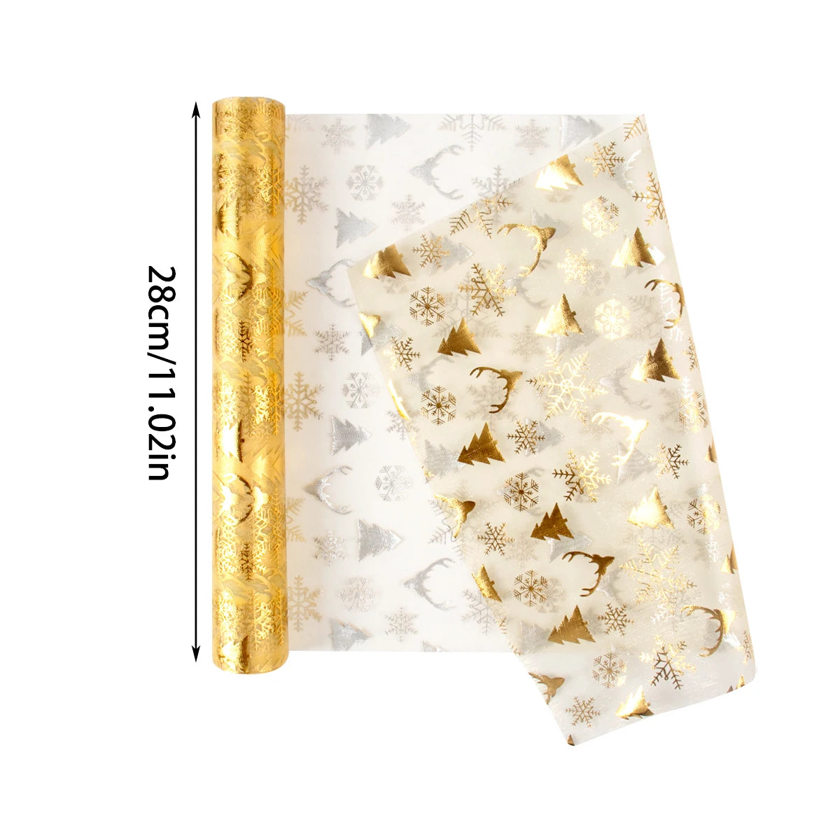 Gold Snowflake Mesh Table Runner