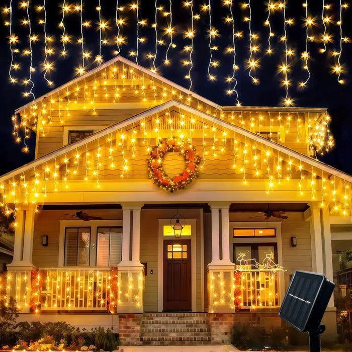 Solar Holiday Icicle Lights