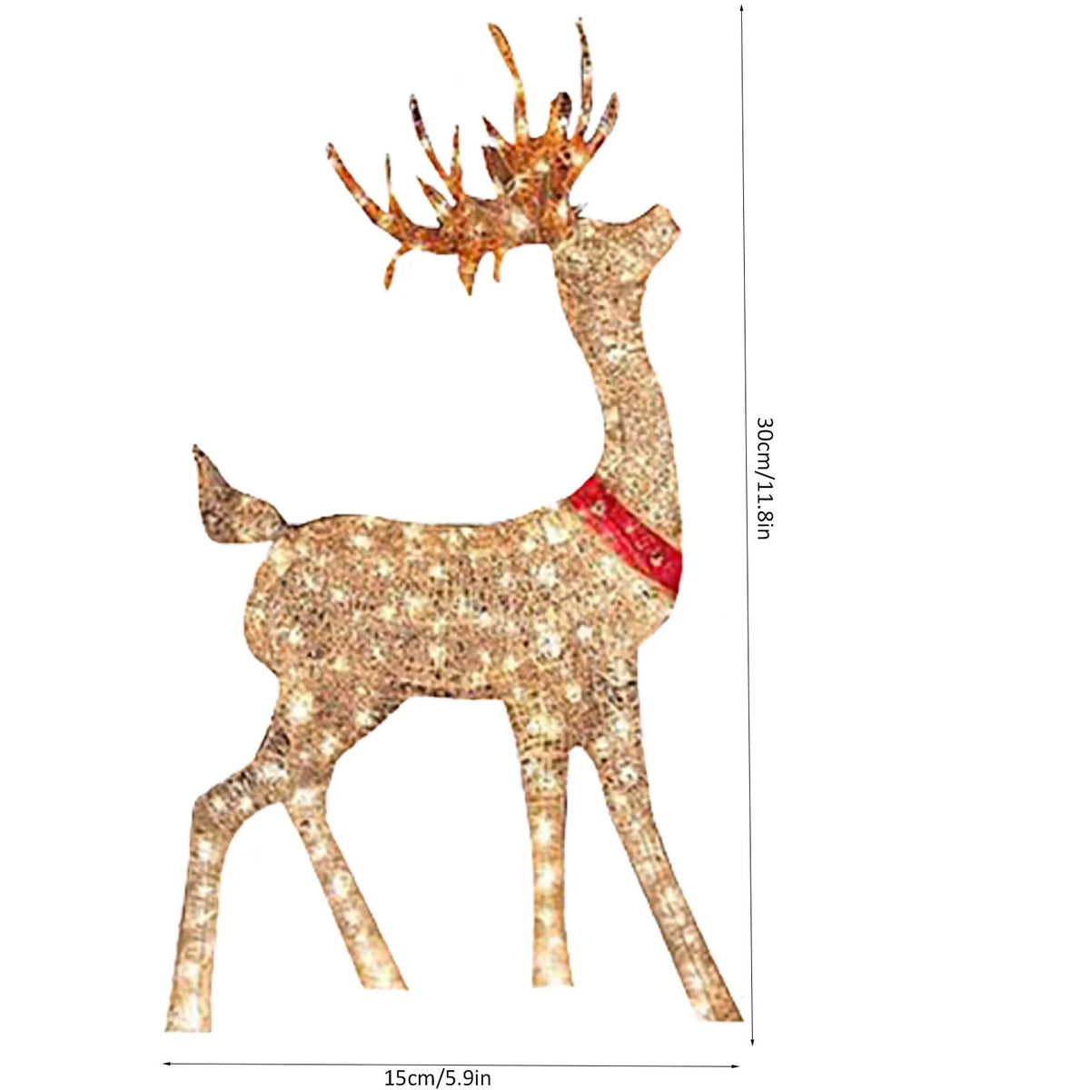 Gold-Tone Reindeer Yard Decoration